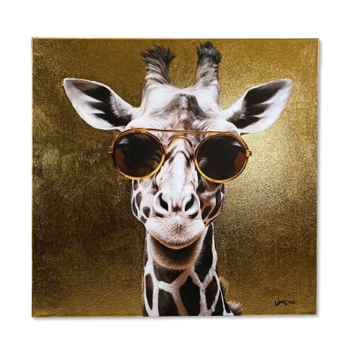 Golden-Giraffe, handgemalt, 80x80cm